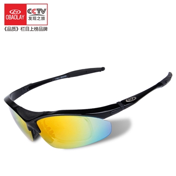 欧宝来SP0883经典百搭防风沙防紫外线5副镜片可戴近视多功能骑行眼镜