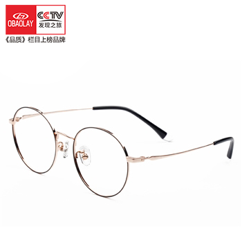欧宝来9606时尚潮流精致个性大框显瘦钛架近视眼镜