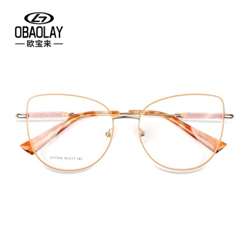 （OBAOLAY）GH7004新款简约金属眼镜架 经典款超 轻复古镜框平光镜可配近视