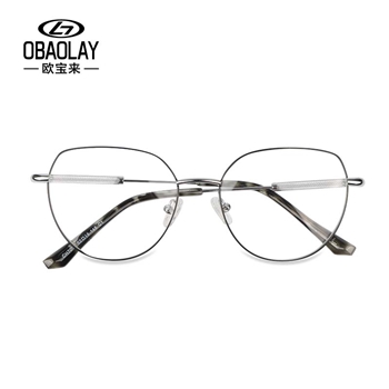 （OBAOLAY）GH7007新款简约金属眼镜架 经典款超 轻复古镜框平光镜可配近视