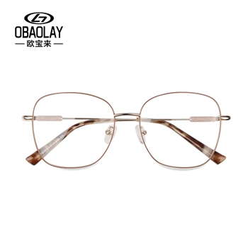 （OBAOLAY）GH7008新款简约金属眼镜架 经典款超 轻复古镜框平光镜可配近视
