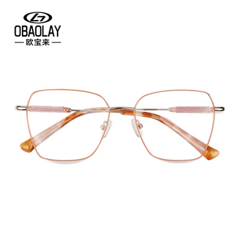 （OBAOLAY）GH7011新款简约金属眼镜架 经典款超 轻复古镜框平光镜可配近视
