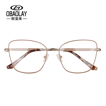 （OBAOLAY）GH7017新款简约金属眼镜架 经典款超 轻复古镜框平光镜可配近视